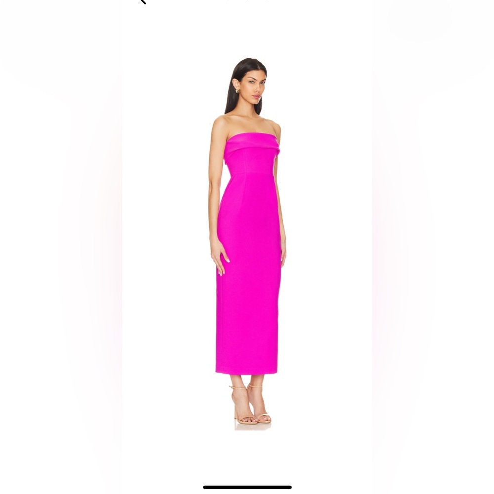 Midi fitting pink dress